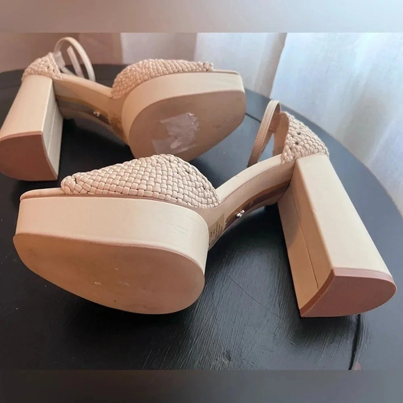 Sam Edelman Nattie Summer Sand Block Platform Heel Peep Toe Woman Size 9.5 - Picture 5 of 5